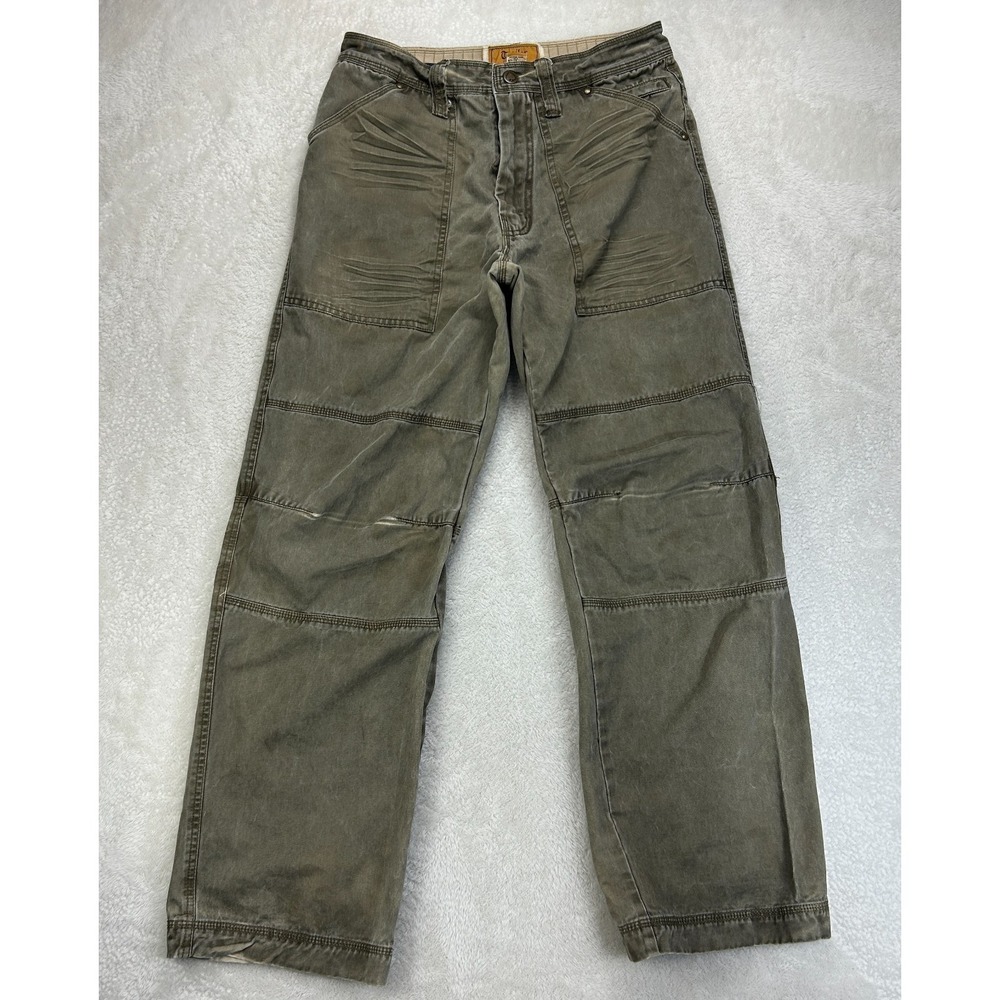 Trailer Double Knee Utility Pants Mens 30x32 Olive Green Heavyweight Outdoor Y2K